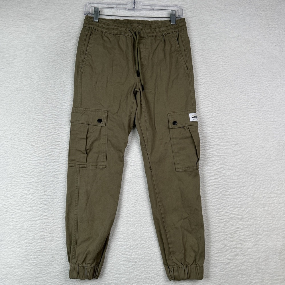 WESC Slim Utility Jogger Pants Cargo Olive Green Unisex Men's S /‎ Women's M